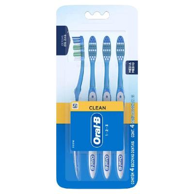 Kit Escova Dental Oral-b 123 Clean 4 Unidades