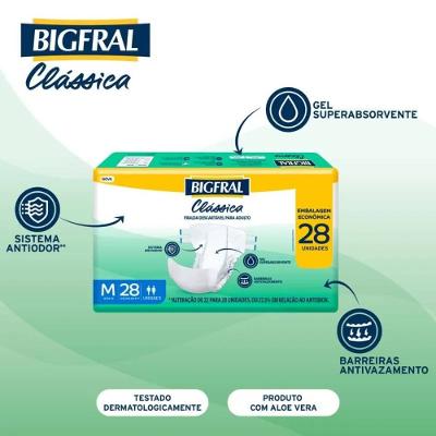 Fralda Adulto Bigfral Clássica Economica M 28 Unidades