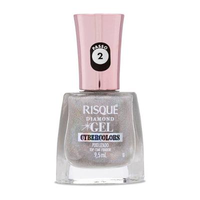 Esmalte Top Coat Risqué Diamond Gel Cybercolors Pixelizado 9,5ml