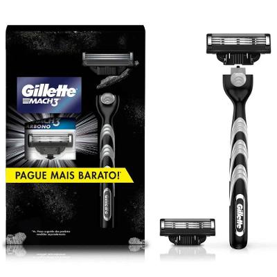 Kit Aparelho De Barbear Gillette Mach3 Carbono + 1 Carga