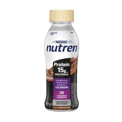 Bebida Láctea Nutren Protein 15g De Proteínas Colágeno Chocolate 260ml