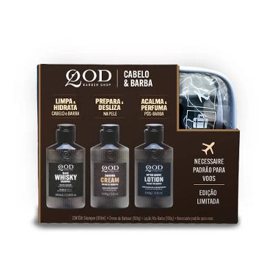 Kit Qod Barber Shop Cabelo E Barba 300g + Necessaire
