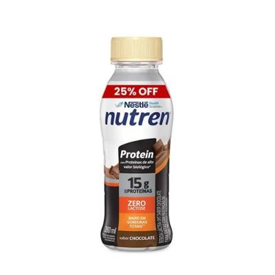 Bebida Láctea Nutren Protein 15g De Proteínas Chocolate 25% Grátis 260ml