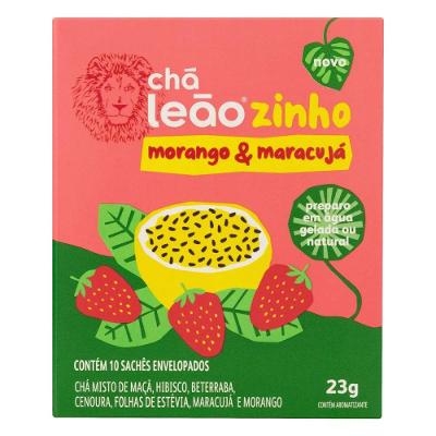 Chá Leãozinho Morango E Maracujá 10 Sachês 23g Cada