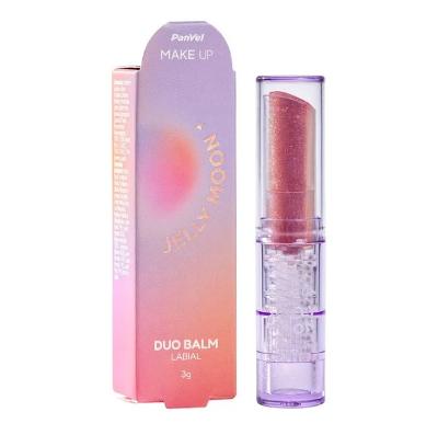 Brilho Labial Duo Balm Jelly Moon Panvel Make Up Cor Rose 3g