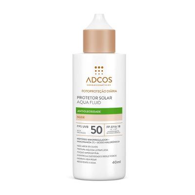 Protetor Solar Facial Adcos Aqua Fluid Antioleosidade Nude Fps50 40ml