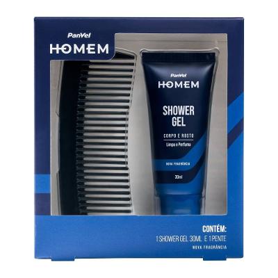 Kit Panvel Homem Shower Gel 30ml + Pente De Cabelos - Presente De Natal