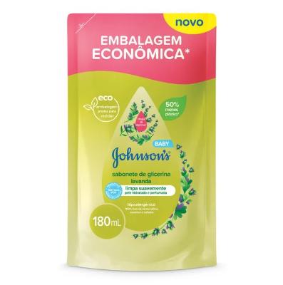 Sabonete Líquido De Glicerina Johnsons Baby Lavanda 180ml - Refil