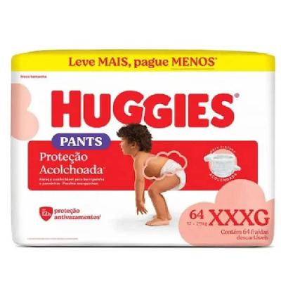 Fralda Huggies Proteção Acolchoada Pants Max Xxxg 64 Unidades