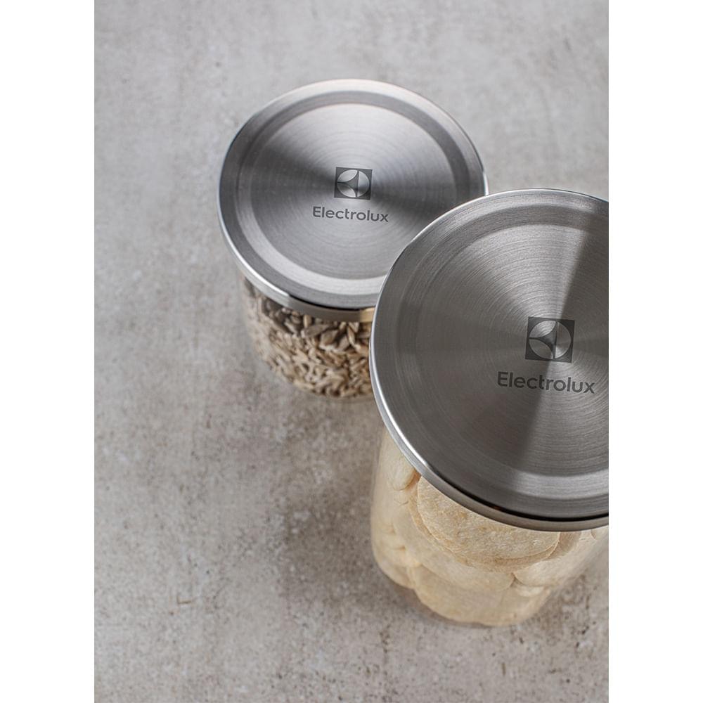Potes Herméticos Electrolux de Vidro Porta-Mantimentos com Tampa Inox 4 Unidades - 8