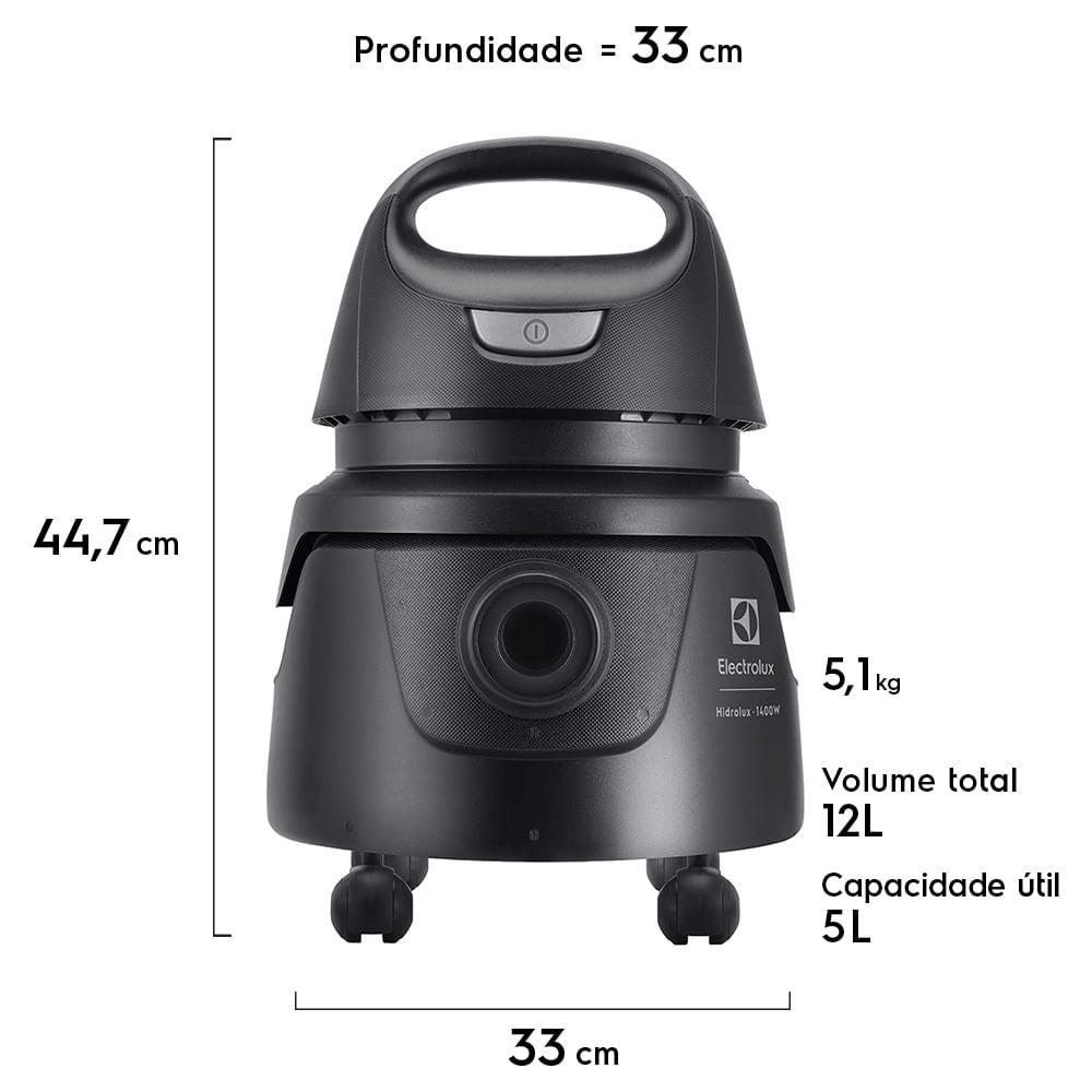 Aspirador de Pó e Água Electrolux 1400W Hidrolux Compacto com Função Sopro Preto (AWD02) - 2
