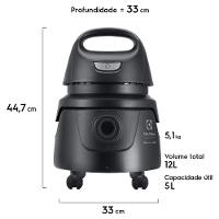 Aspirador de Pó e Água Electrolux 1400W Hidrolux Compacto com Função Sopro Preto (AWD02) - 2