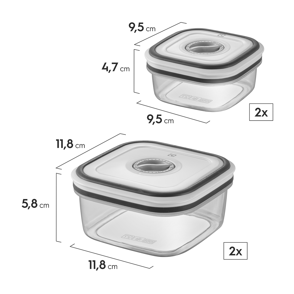 Potes Herméticos Electrolux de Plástico Cinza Retangular com 12 Unidades - 5