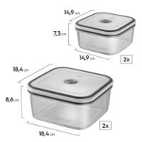 Potes Herméticos Electrolux de Plástico Cinza Retangular com 12 Unidades