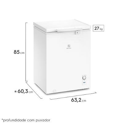 Freezer Horizontal Electrolux Cycle Defrost 143L com função Turbo Freezer Uma Porta (HE150)