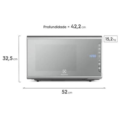 Micro-ondas Electrolux 31L cor Inox Espelhado com Painel Integrado e Função Tira Odor (MI41S)