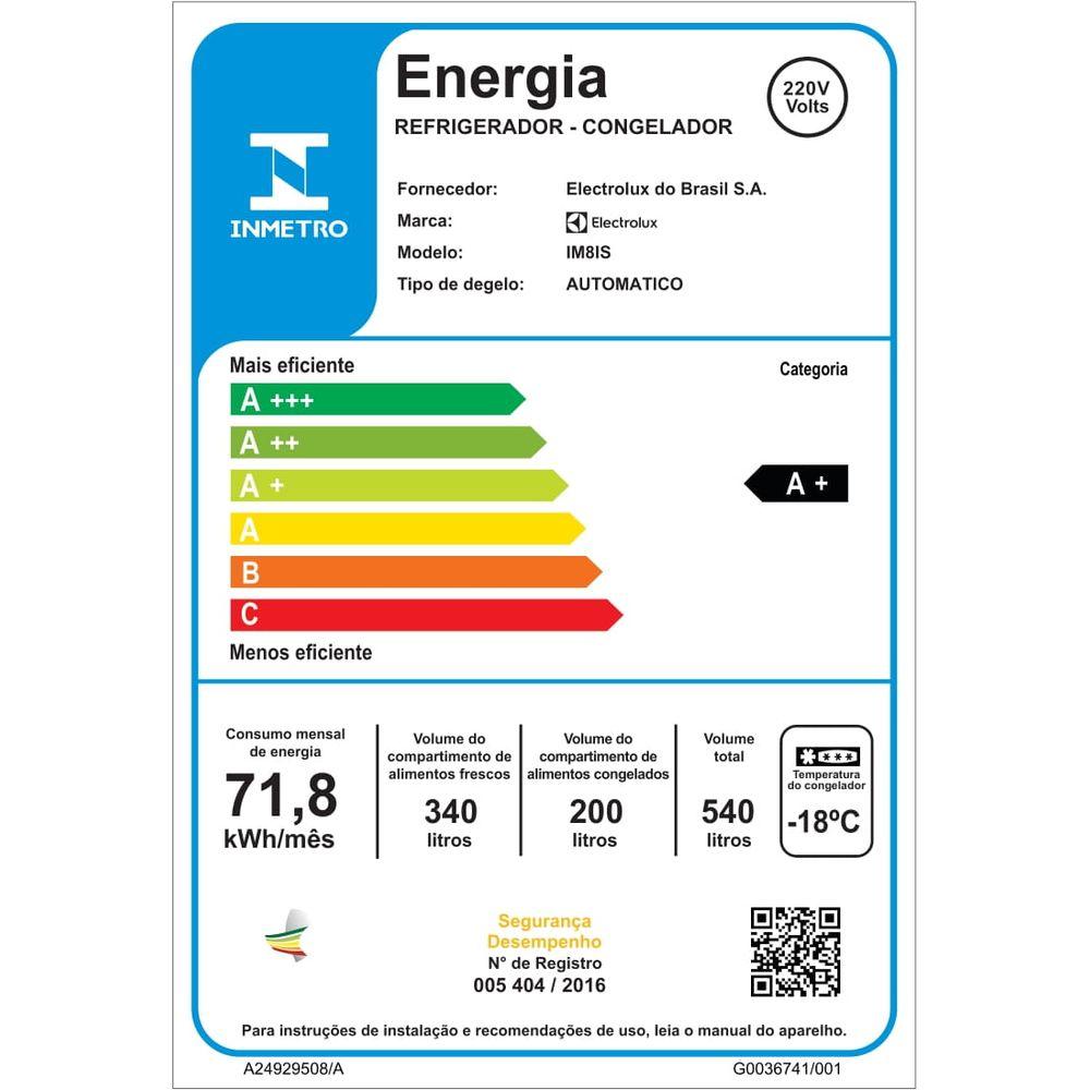 Geladeira Electrolux Frost Free 540L Efficient com AutoSense e Dispenser de Água e Gelo 3 Portas Cor Inox Look (IM8IS) - 4