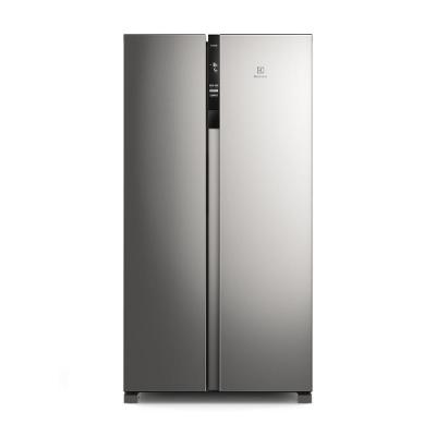 Geladeira Electrolux Frost Free Inverter 440L Efficient com AutoSense Side by Side cor Inox Look (IS4S)