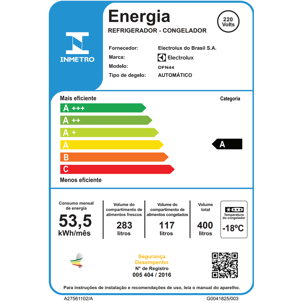 Geladeira Electrolux Frost Free 400L Efficient Turbo Freezer Duplex Branca (DFN44) - 3