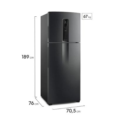 Geladeira Electrolux Frost Free Inverter 481L Efficient com AutoSense SmartBivolt Duplex cor Black Inox Look (IT70B)
