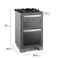 Fogão 4 bocas Electrolux Cinza Experience com Mesa de Vidro, Duplo Forno e PerfectCook360 (FE4DC) - 2