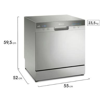 Lava-Louças Electrolux 8 Serviços Inox com Função Higienizar (LL08S)