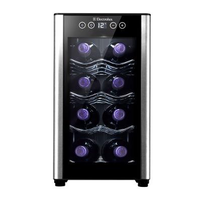 Adega de Vinho Climatizada Electrolux 8 garrafas Uma Porta Acabamento em Alumínio (ACB08)