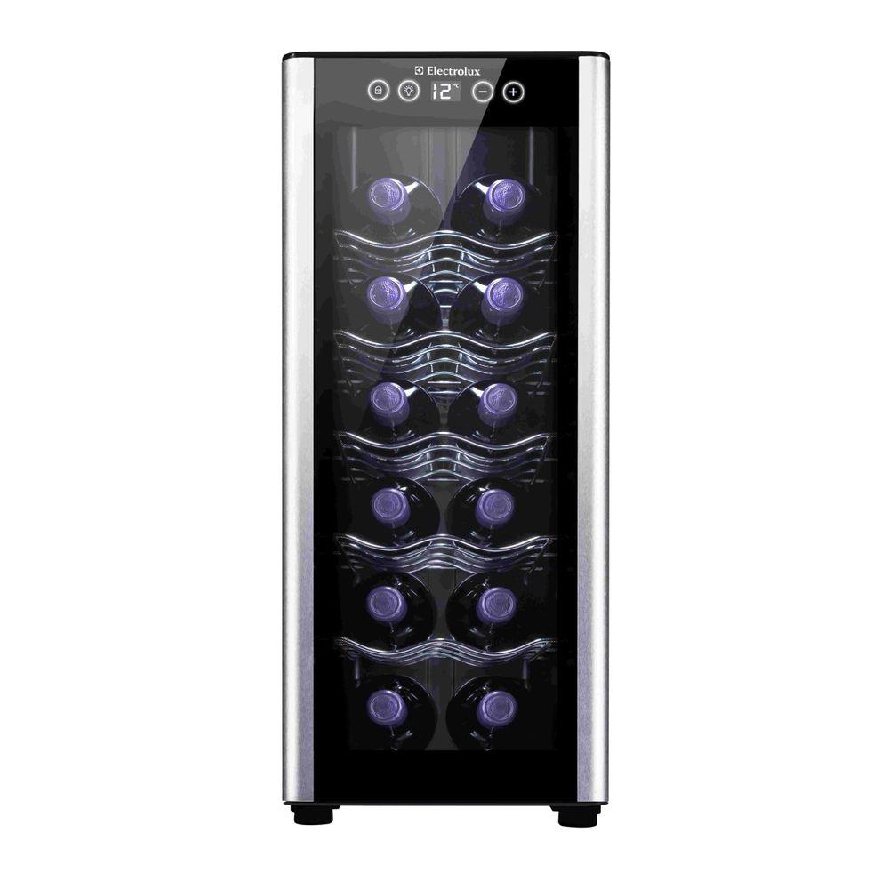 Adega de Vinho Climatizada Electrolux 12 garrafas Uma Porta Acabamento em Alumínio (ACB12) - 1