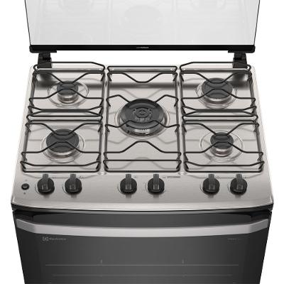 Fogão 5 bocas Electrolux Branco Efficient com Mesa Inox, PerfectCook e VaporBake (FE5IB)