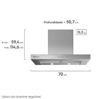 Coifa de Parede Electrolux 70cm Inox com Painel Soft Touch e Filtros de Alumínio Laváveis (70CS) - 2