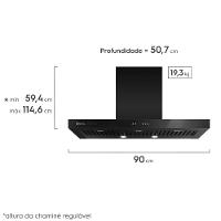 Coifa de Parede Electrolux 90cm Preta Pro Series com Painel Touch e Filtro Baffle (90CTV) - 2