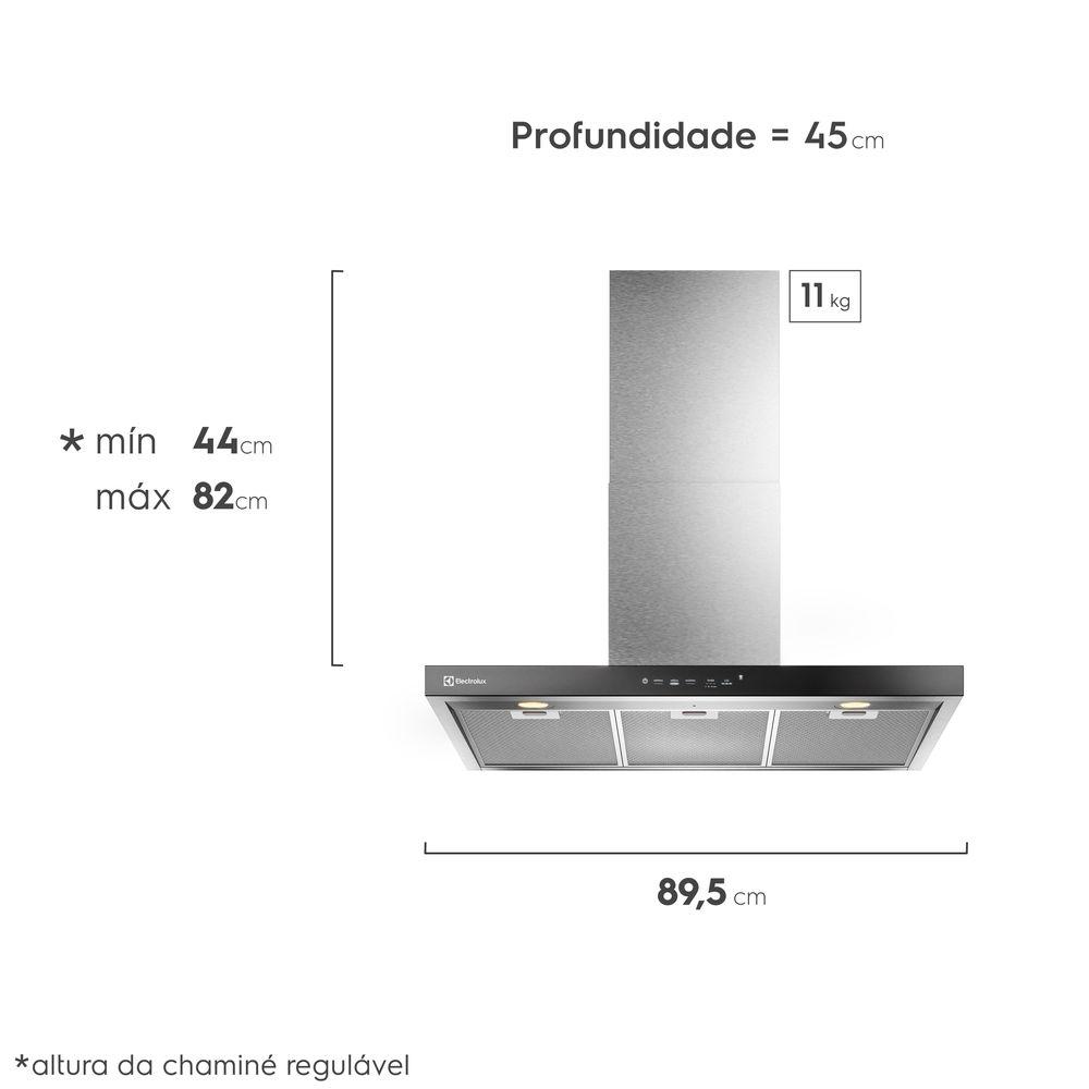 Coifa de Parede Electrolux 90cm Inox Experience com Inteligência Artificial e Alto Poder Sucção (CE9TF) - 2