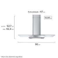 Coifa de parede Continental 90cm Inox com Vidro (CC9VX) - 2