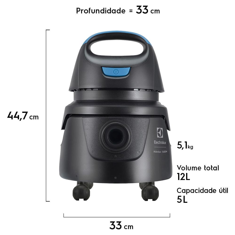 Aspirador de Pó e Água Electrolux 1400W  c/ Conjunto de Acessórios e Rodas 360° (AWD01) - 2