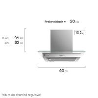 Coifa de Parede Electrolux 60cm de Vidro Efficient com Luz de Led (CE6VX) - 1