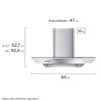 Coifa de Parede Continental 60cm Inox com Vidro (CC6VX) - 2