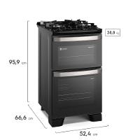 Fogão 4 bocas Electrolux Preto Experience Mesa vidro, 2 Fornos e Tripla Chama (FE4DP) - 2