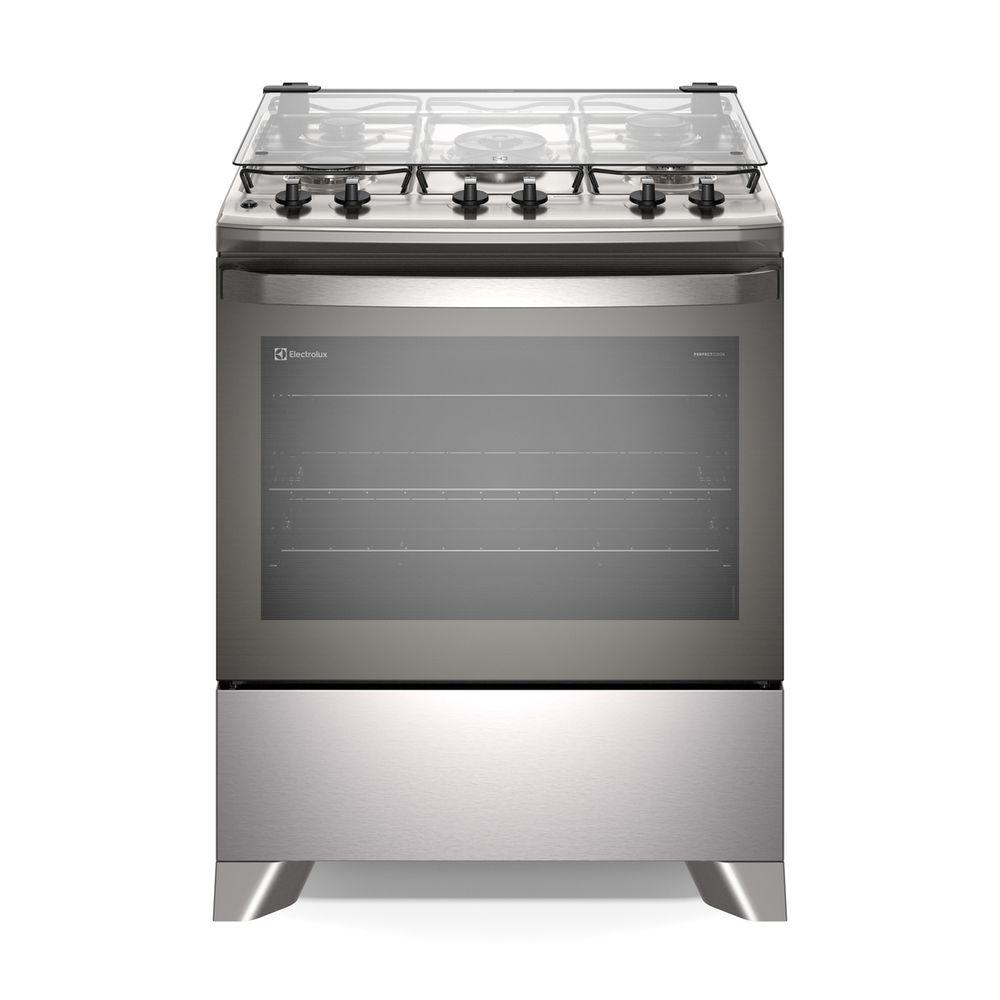 Fogão 5 bocas Electrolux Cinza Efficient com Mesa Inox, PerfectCook e VaporBake (FE5IC) - 1