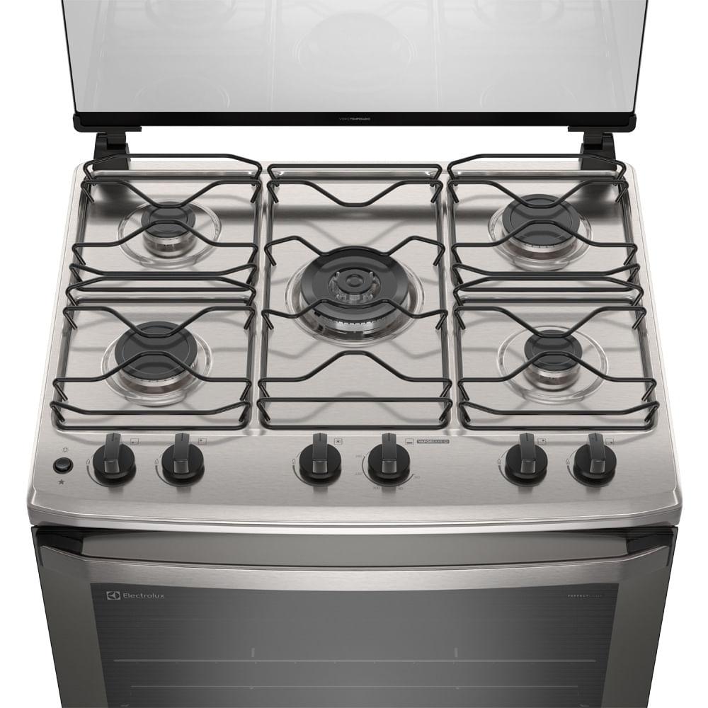 Fogão 5 bocas Electrolux Cinza Efficient com Mesa Inox, PerfectCook e VaporBake (FE5IC) - 5