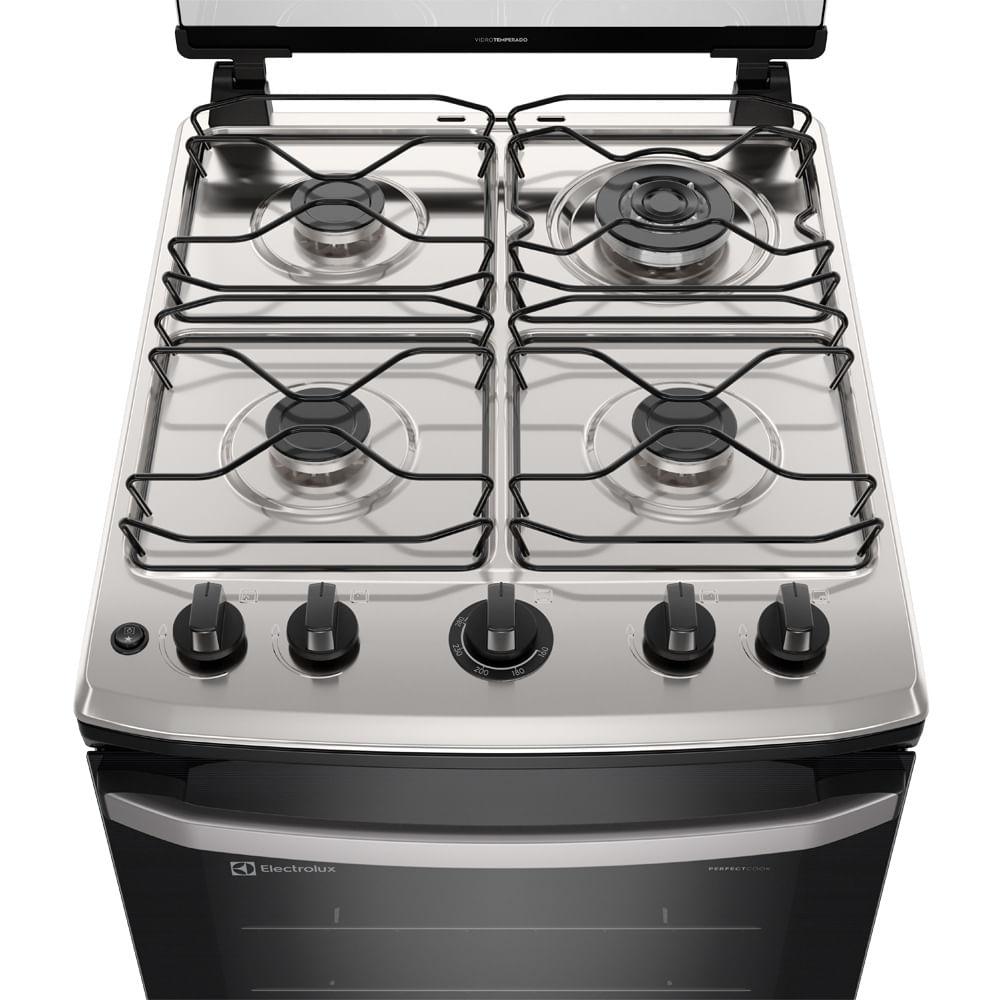 Fogão 4 bocas Electrolux Branco Efficient com Mesa Inox, PerfectCook e VaporBake (FE4IB) - 5