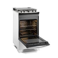 Fogão 4 bocas Electrolux Branco Efficient com Mesa Inox, PerfectCook e VaporBake (FE4IB)