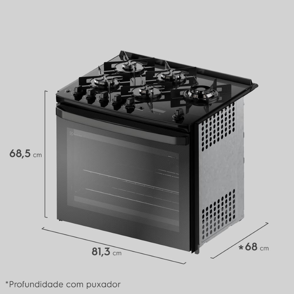 Fogão de Embutir 5 bocas Electrolux Preto Experience Mesa Vidro e Tripla Chama (FE5EP) - 2