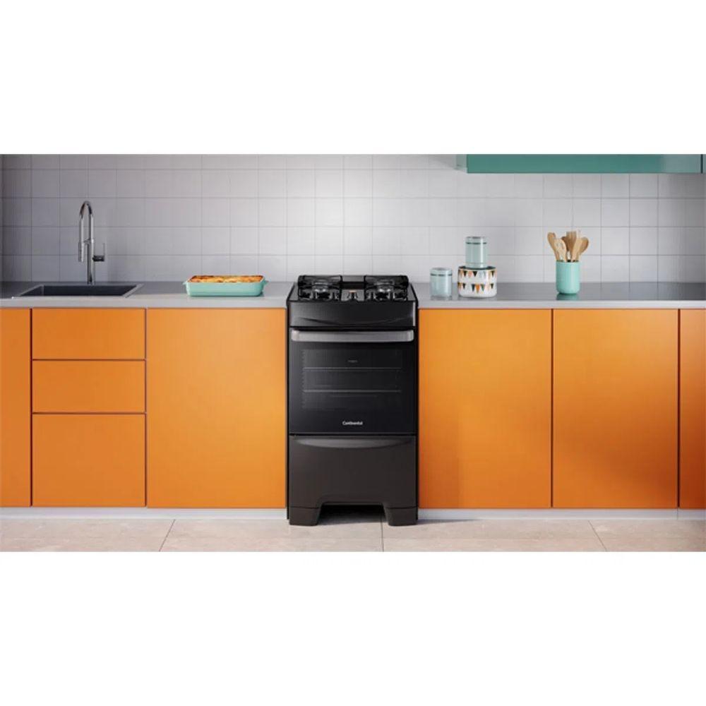 Fogão 4 Bocas Continental Preto Automático com TOPLimpaFácil e Mesa de Vidro (FC4GP) Premium - 9