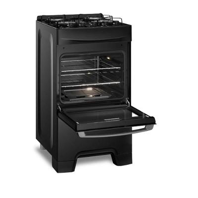 Fogão 4 Bocas Continental Preto Automático com TOPLimpaFácil e Mesa de Vidro (FC4GP) Premium