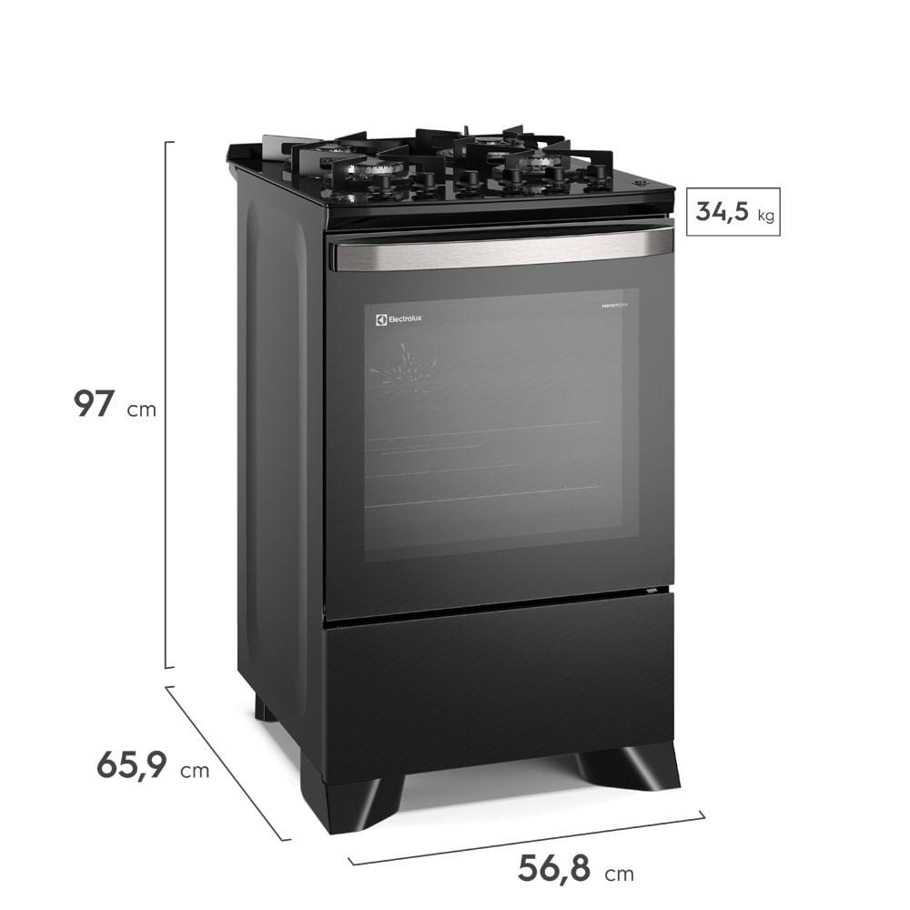 Fogão 4 bocas Electrolux Preto Experience c/ Mesa de Vidro, Grill e PerfectCook360 (FE4CP) - 2