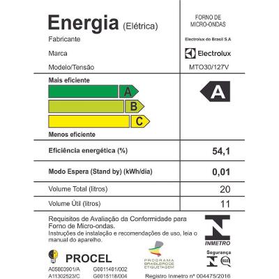 Micro-ondas Electrolux 20L Branco com Função Tira Odor e Descongelar (MTO30)