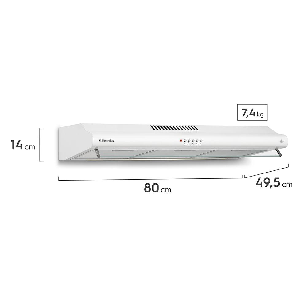 Depurador de Ar Parede Electrolux 80cm Branco com Filtro Lavável e Máscara Captadora de Ar (DE80B) - 2