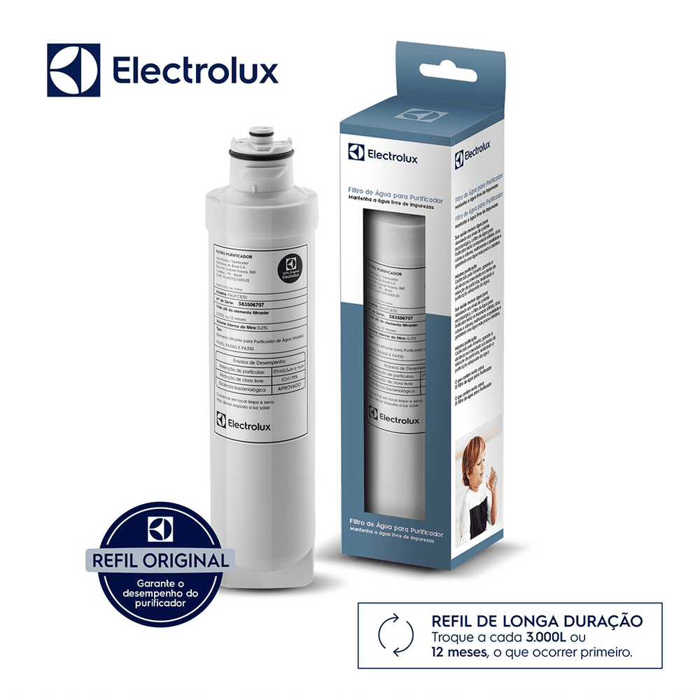 Filtro/Refil Original para Purificador de Água Electrolux PA21G / PA26G / PA31G – Refil longa duração: troque a cada 12 meses - 2