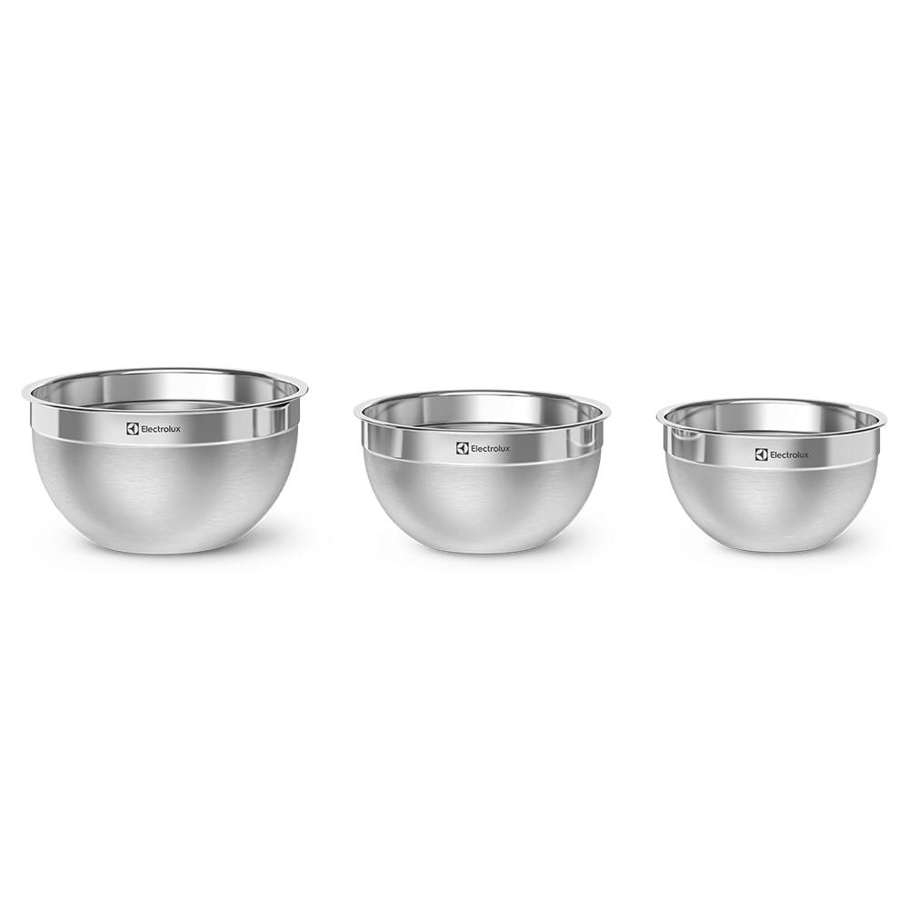 Conjunto Bowls de Inox Electrolux com Tampa Plástica 3 Peças - 3