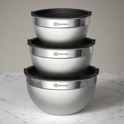 Conjunto Bowls de Inox Electrolux com Tampa Plástica 3 Peças